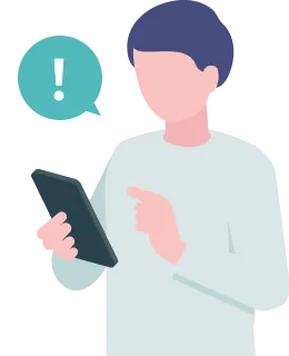 スマホで投稿したい商品を探している人のイラスト